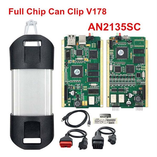 Auto para Renault Can Clip escáner de diagnóstico lector de código Chip completo AN2135SC V178 herramienta de interfaz de diagnóstico OBD2 Kit265C