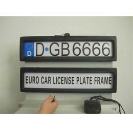 Cadres automatiques en acier noir Plaque d'immatriculation-Cadres avant et arrière deux pièces un ensemble de cadres de plaque d'immatriculation Stealth Remote car Privacy Cover260f