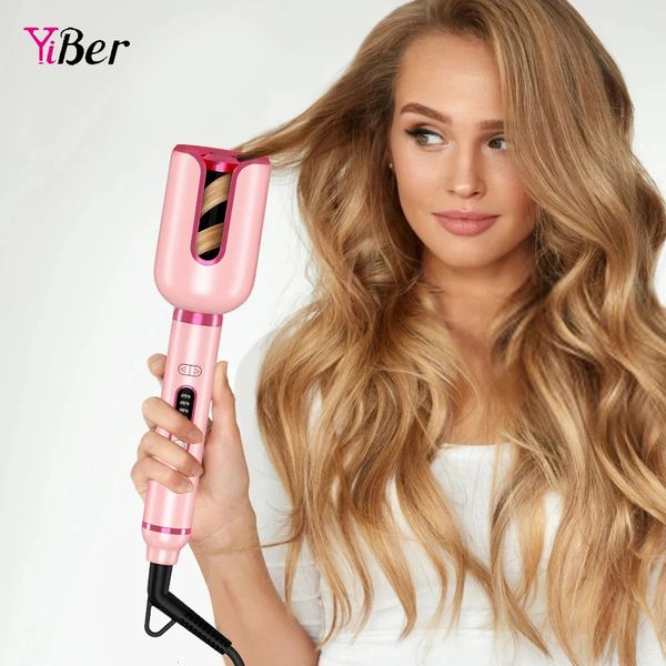 Planchas para rizar el cabello automáticas, rizador eléctrico automático de cerámica de 1 pulgada, rizos giratorios, ondas antienredos, ranura grande 240305