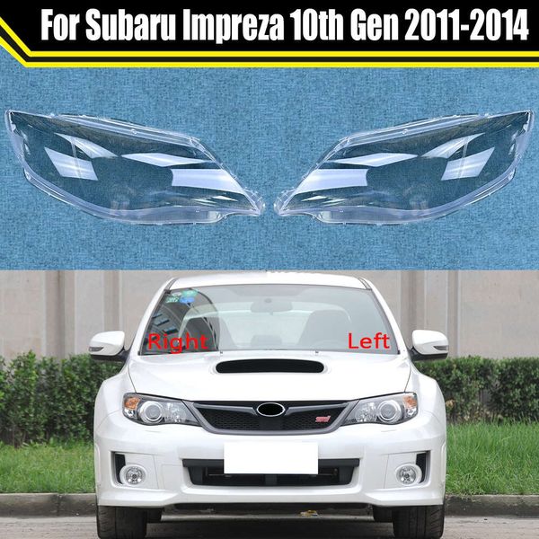 Estuche de luz de la lámpara de cabeza automática para Subaru Impreza 10th Gen 2011-2014 Carretera de la lámpara de cubierta de la lámpara de vidrio Cáscara de lámpara de vidrio.