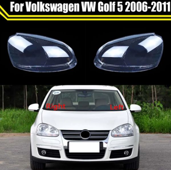 Étui de phare de voiture pour Volkswagen VW Golf 5 2006 – 2011, couvercle de phare de voiture, abat-jour en verre, coque de phare