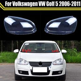 Étui de phare de voiture pour VW Golf 5 2006 – 2011, couvercle de phare de voiture, abat-jour en verre, coque de phare