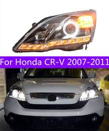 Auto Koplampen voor CR-V Koplampen 2007-2011 Honda Auto Dubbele Lens Grootlicht Richtingaanwijzer Dagrijverlichting