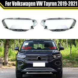 Tapas de faros delanteros de coche para VW Tayron 2019 2020 2021, cubierta de lente de faro delantero, pantalla de lámpara, carcasa de cristal
