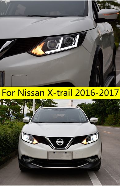 Faros delanteros de coche para Nissan x-trail 16-17, luces de circulación diurna, kit de xenón de Luz De Carretera, lámpara frontal, LIFTING