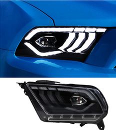 Faróis de automóveis LED lente frontal lâmpada para Ford Mustang 2010-2014 streamer conjunto de farol de sinal de volta