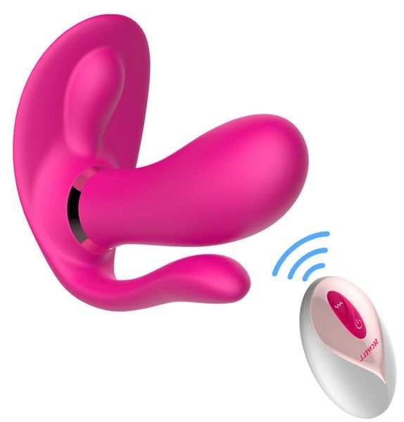 Chauffage automatique Pantalon à distance vibrateur Gspot Clitoris Anal Triple Stimulation Sex Toys pour femmes Sangle sur gode portable C181123016017363