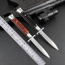 Auto High BM Theone Snakewood Kwaliteit Stiletto Mirror 9" Swinguard Survival Italiaans mes tactisch mes Ndawu