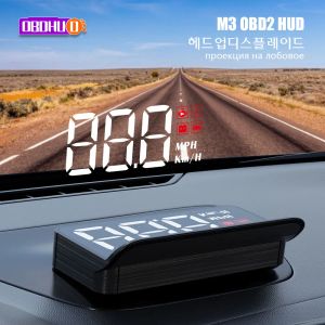 M3 Auto HUD OBD2 pantalla frontal de proyección en cristal, proyector de parabrisas de velocidad para coche, velocímetro, alarma, accesorios electrónicos