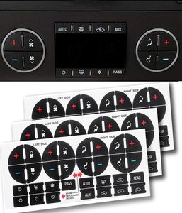 Kit de réparation d'autocollant de bouton de tableau de bord de contrôle central AC de clé automatique, remplacement de décalcomanie pour véhicules 0714 GM, voiture SUV Van camion accessoire 7088376