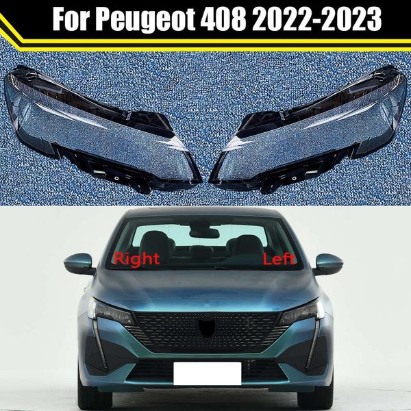 Coque transparente de lampe de lampe automatique pour Peugeot 408 2022 2023 Couvercle de la lentille du front de voiture