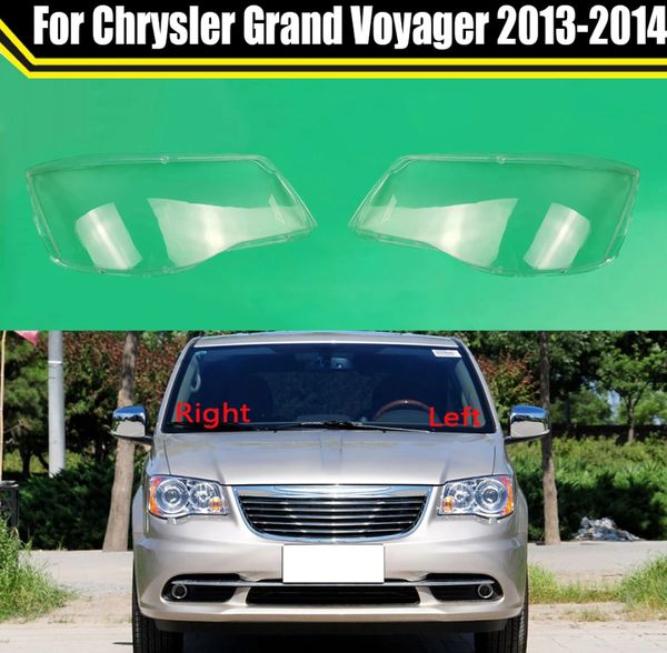 Auto Lampe Lumière Cas Pour Chrysler Grand Voyager 2013 2014 Voiture Phare Lentille Couverture Abat-Jour En Verre Lampcover Caps Phare Shell