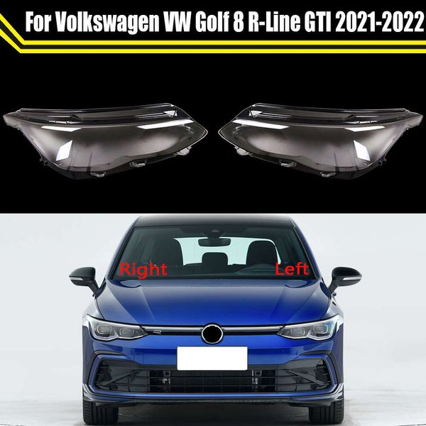 Cubierta de lámpara de coche, carcasa de cristal, tapas de faro para VW Golf 8 R-line GTI 2021 2022, cubierta de lente de faro de coche, pantalla de lámpara