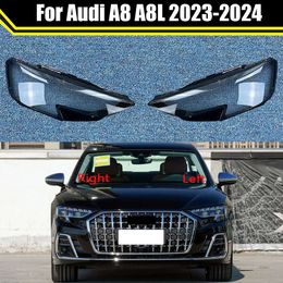 Lámpara de luz automática para Audi A8 A8L 2023 2024, cubierta de faro para coche, lente, carcasa de cristal, faro delantero, cubierta de lámpara transparente