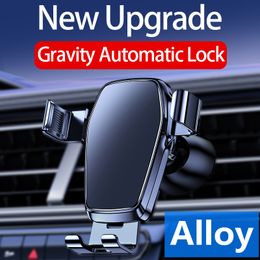 Auto Lock Car Mobile Phone Holder Mount GPS Smart mobiele telefoon Holder Stand Gravity Air Vent ondersteuning in auto Universal Accessoires