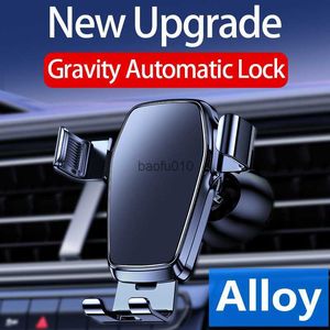 Auto LOCK Car Mobile Phone Holder Mount GPS Smart Cell Phone Holder Stand Gravity Air Vent Support in Car Universal Accessories L230619
