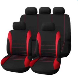 Funda para asiento de coche, piezas de automóvil, tela de poliéster, juego de 2/4/9 piezas, cojín Universal para asiento delantero/trasero de cuatro estaciones