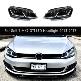 Parties auto DRL Daytime Running Light Streamer Turn Signal Indicator lampe de lampes pour Volkswagen Golf 7 Mk7 GTI LED Phares Assemblage 13-17