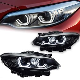 Piezas de automóvil para BMW F22 Serie 2 Faros LCI Angel eye Styling Luces LED diurnas Proyector dual Luces DRL