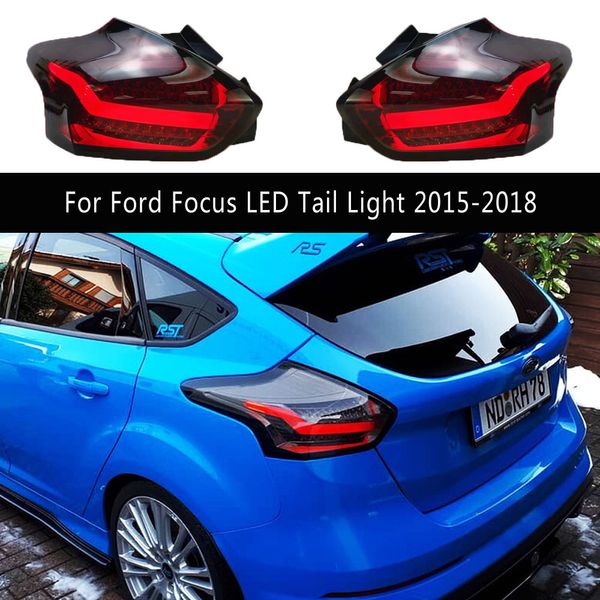 Piezas de automóvil para Ford Focus Luz trasera LED 15-18 Lámpara trasera Freno Estacionamiento inverso Ensamblaje de luz trasera Streamer Indicador de señal de giro