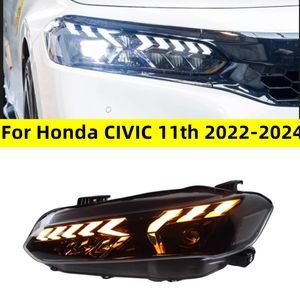 Pièces d'auto pour Honda CIVIC 11th phares 20 22-2024 e-tron style LED feux de jour double projecteur DRL accessoires de voiture modifiés
