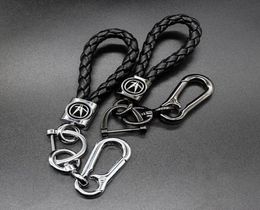 Porte-clés rotatif à 360 degrés en métal, pièces automobiles, corde tressée en cuir 3D Business pour Acuralogo, 9073210