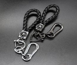 Porte-clés rotatif à 360 degrés en métal, pièces automobiles, corde tressée en cuir 3D Business pour Acuralogo, 6181475
