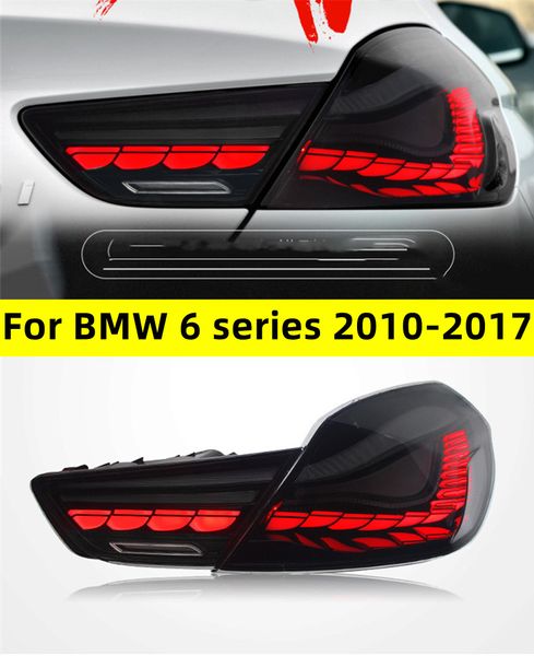 Feu arrière automatique pour BMW série 6 2010-20 17 LED, échelle Dragon, feu de stop, débit d'eau, clignotant, feu arrière