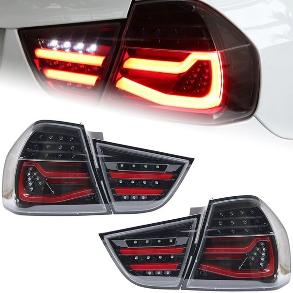 Luz trasera automática para BMW E90 2009-2012 320i 323i 325i 330i luz trasera LED conjunto de luces traseras de señal de freno DRL trasera