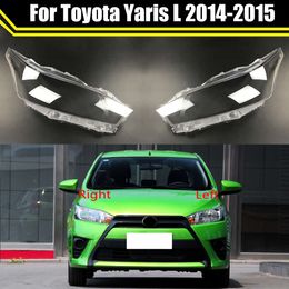 Capuchons de phares de voiture de remplacement, pour Toyota Yaris L 2014 2015, couvercle de phare de voiture, abat-jour Transparent, boîtier de lampe, coque de lentille en verre