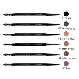 Rotation automatique 6 couleurs Maquillage Crayon à sourcils Enhancers Coupe libre Automatiquement Spirale Crayon à sourcils maigre Or Double extrémité avec Sourcil Bru