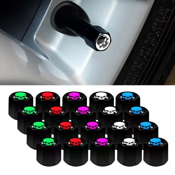 Auto Skull Tire Valve Stem Nut Caps Antivol Russie Dragon Stems Covers Pour Voitures Camions Vélos Motos Foot Print Wheel Tire Cap