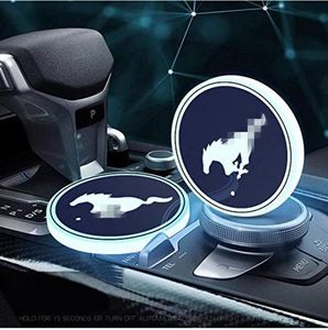 Auto sport 2 STKS LED Bekerhouder Mat Pad Coaster met USB Oplaadbare Interieur Decoratie Licht voor Mustang5568628