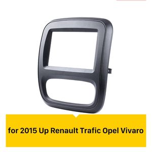 Panneau de tableau de bord d'installation stéréo automatique, 2 Din, Radio Fascia pour Renault Trafic Opel Vivaro, Kit de tableau de bord, panneau DVD, 2015 Up