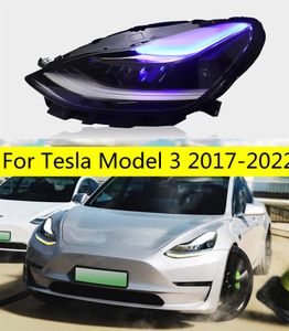 Lampe avant de style automobile pour Tesla modèle 3 20 17-2022, phare de voiture modèle Y, clignotant LED, feux de conduite