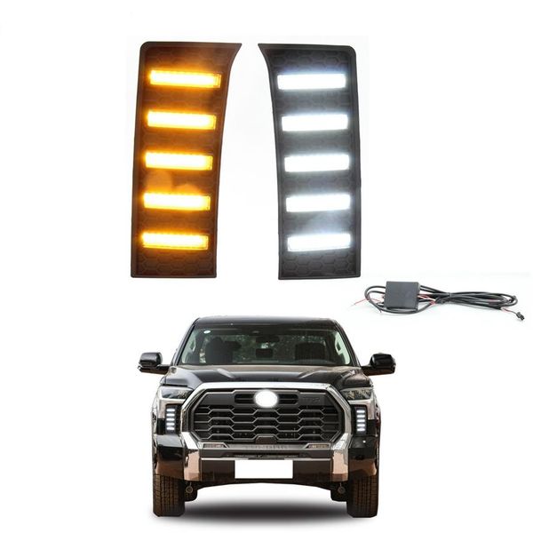 Auto-Tech 1 paire LED DRL clignotants feux de jour antibrouillard remplacement pour Toyota Tundra 2022-2023262K