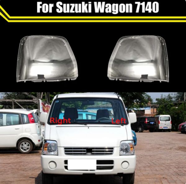 Étui de phare Transparent pour Suzuki Wagon 7140, couvercle de phare avant en verre, capuchons d'objectif de phare, coque d'abat-jour