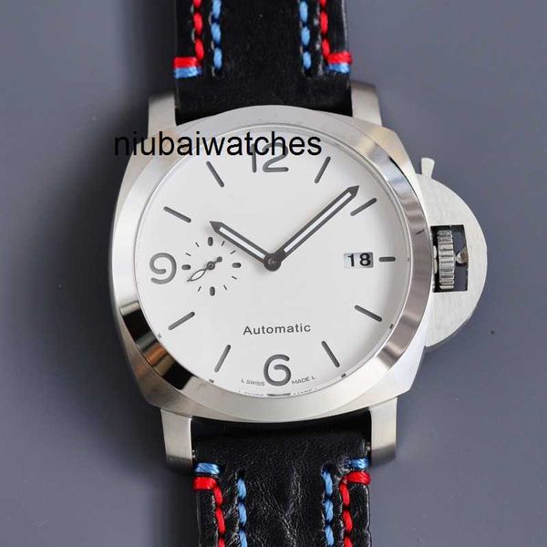 Automatique 1314 Montres pour hommes montre 45 mm Couleur blanche usine 2555 Mouvement mécanique 316L Calendrier lumineux en acier fin