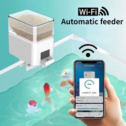 Automatische Aquarium Aquarium Feeder Timing/Wifi Draadloze Smart Phone App Intelligente Luidspreker Voice Afstandsbediening Vis Voeden 240314