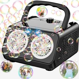 Bulle de mise à niveau de la machine à bulles automatiques avec 2 ventilateurs 20000 bulles par minute Bulles pour les enfants Portable Bubble Maker OPE 240417