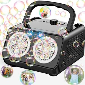 Bulle de mise à niveau de la machine à bulles automatiques avec 2 ventilateurs 20000 bulles par minute Bulles pour les enfants Portable Bubble Maker OPE 240416