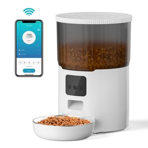 Automatische kattenvoeders 4L WiFi Timed Cat Feeder met 10s Dining Call Cat Food Dispenser met aangepast schema tot 12 porties 10 maaltijden per dag App Control