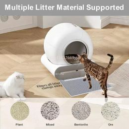 Caja de arena automática de gato Autoinjectora 65 gran inodoro de gato completamente cerrado con aplicaciones Productos de mascotas Caixa areia Gato Fechada Toilette