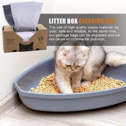 Caja de arena de gato automática Bolsa de auto limpieza de 25 piezas de espesor Bolsas de revestimiento de espesor con productos para gatos con cordón fácil de usar y deshacerse