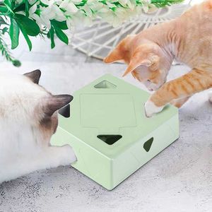 Jouet de chat automatique interactif pour chat d'intérieur taquinant plume rotative aléatoire USB jouet électronique rechargeable pour chats chaton 210929