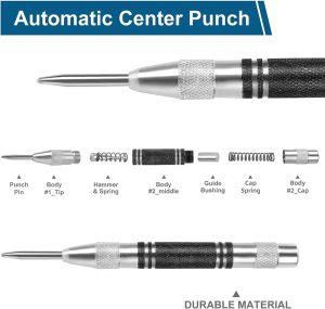 Automatische middenpunch Locator Window Breaker Woodworking Punch metalen boorgereedschap Automatisch punch handgereedschap voor glas metalen hout