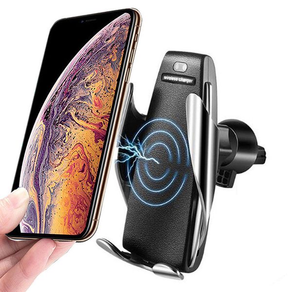 Cargador inalámbrico rápido de 10W con sujeción automática, soporte para coche, carga con Sensor inteligente para teléfonos universales iPhone Samsung