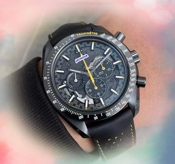 Fecha automática Mensil para hombre Reloj Full Functional Reloj Movimiento de cuarzo Piloto Piloto de cronomética Holte de cuero genuino correa de nylon regalos masculinos al por mayor de pulsera de pulsera