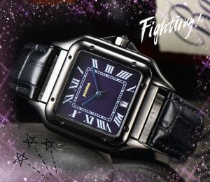 Montre-bracelet automatique pour hommes, avec deux et trois aiguilles, à Quartz, de haute qualité, de luxe, célèbre Design, horloge, mode, réservoir, carré, romain