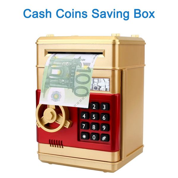Dépôt automatique ATM mot de passe tirelires pièces de monnaie boîte d'économie tirelire électronique défilement automatique papier billet de banque cadeau pour les enfants 240118